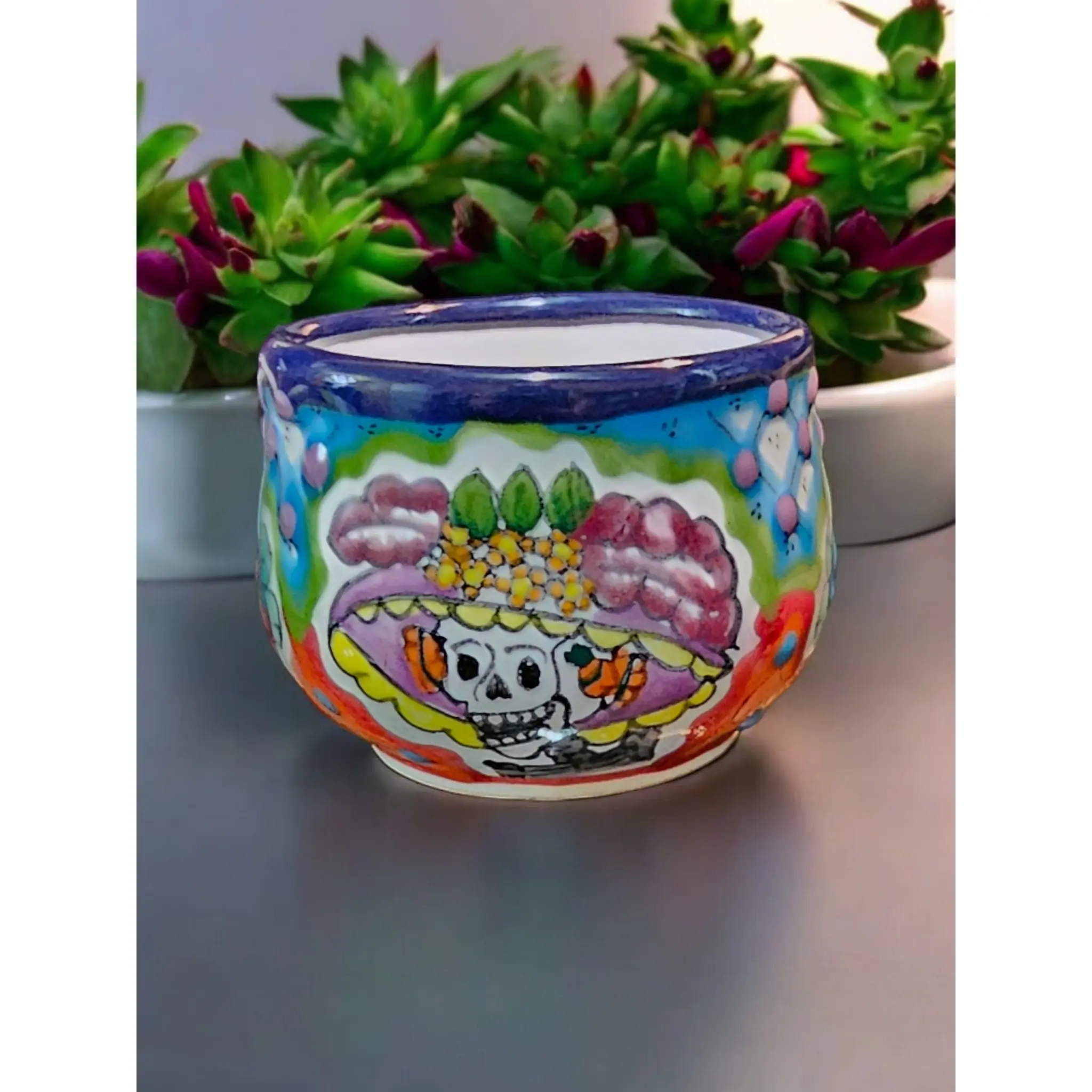 Day of the Dead Collection, La Catrina Talavera Taza candles