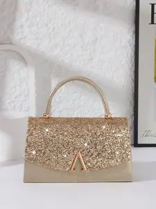 Women's Elegant Glitter Evening Bag, with Detachable Chain Strap, Exquisite Trendy Handbag, Fashionable Bag for Party Decoration, Shoulder Clutch Purse for Weddings