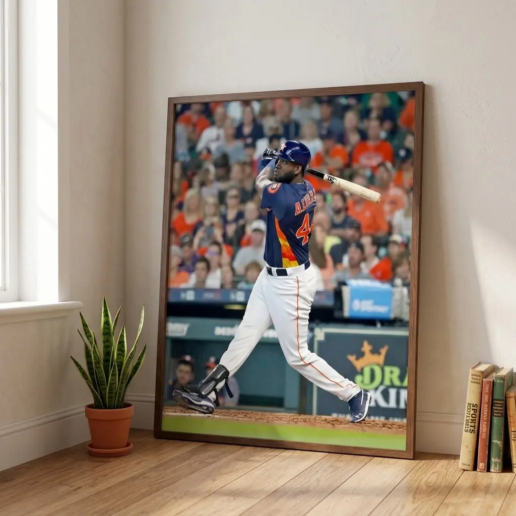 Houston Astros YORDAN ALVAREZ Glossy Photo Baseball Poster Print, No Frame