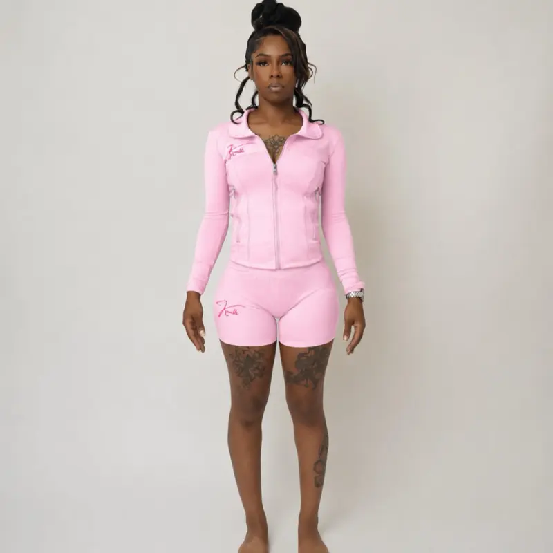 Two Piece Zip Up Set Women's Comfortable