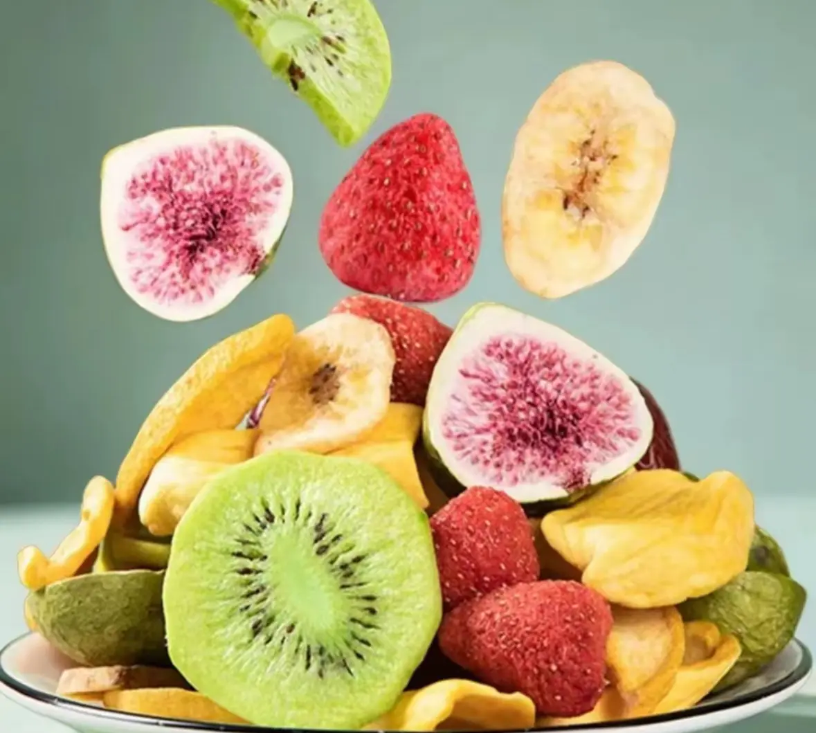 Dried Fruit Assortment - Mixed Fruit Chips, including Kiwi, Fig, Banana, and Strawberry, Perfect for Snacking or meal replacement