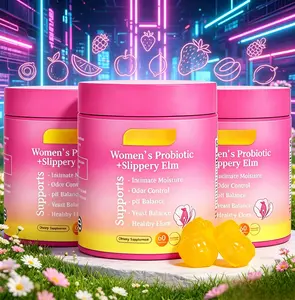 Her Juicy Feminine Odor Control Probiotic Gummies All-in-One Supplement Slippery pH Balance Elm + Prebiotics + Lactobacillus Blend for Women’s Intimate pH & Dry Discomfort Relief, Pineapple 60 Pieces