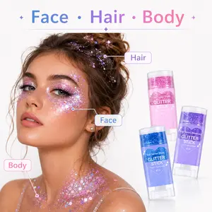 Independence Day 4th of July Glitter Stick - Red, White & Blue Face, Body & Hair Sparkle Makeup, 7 Festival Colors for Party, Holiday, Concert & Celebration