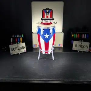 Puerto Rico Themed Conga-Style Drink Can Holder, Kitchenware Drink Coolie for Beverage Storage