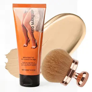 Tattoo Cover Up Makeup Waterproof, Tattoo Concealer with Body Kabuki Brush for Leg Body Make Up, Long Lasting Full Coverage Concealer for Scar Veins Dark Spots Vitiligo, Natural Radiance 3.53 Oz