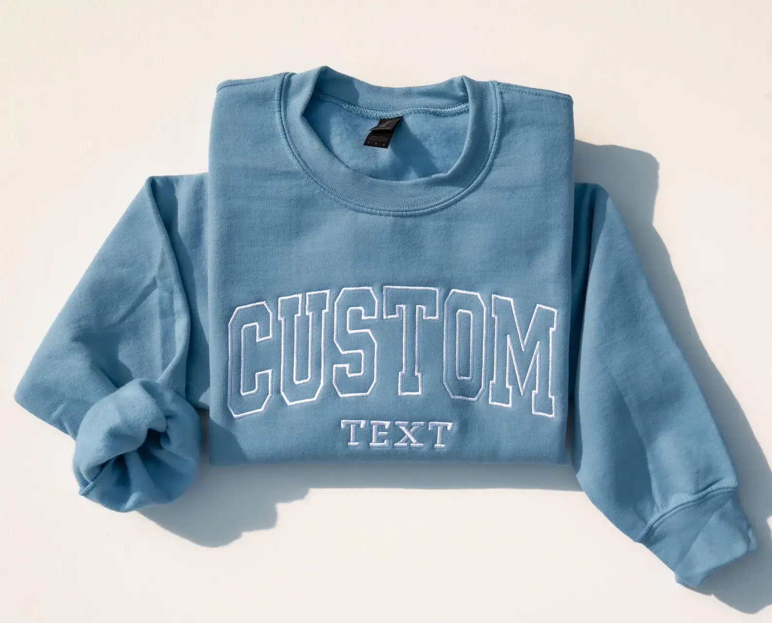 [MADE IN US] Custom Embroidered Varsity Sweatshirt for Women, Personalized Name Crewneck, Custom College Style Sweater