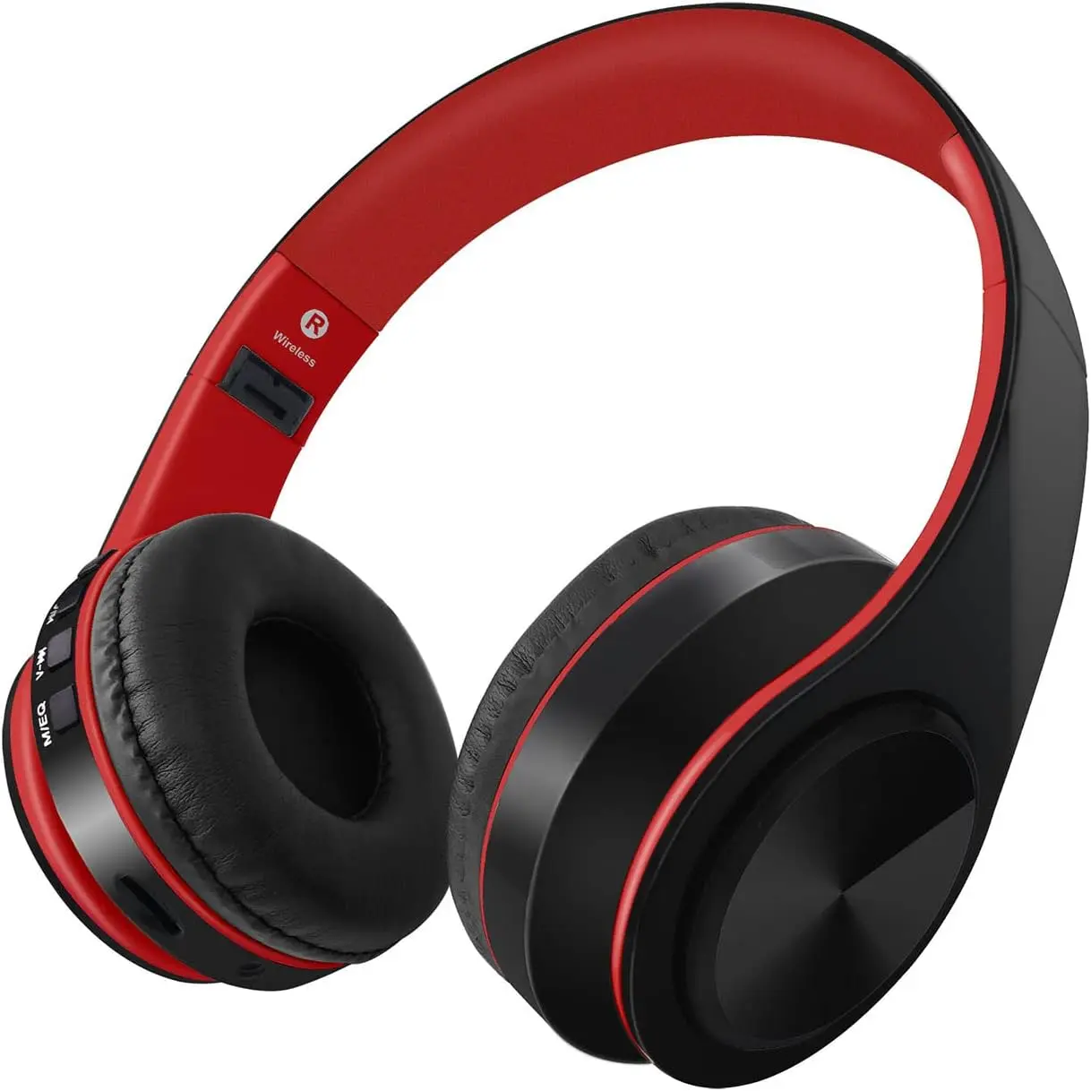Red Over-Ear Bluetooth V5.0 Headphones with Mic, 3.7V 420mAh D-422(33384) Batteries, 4H Charging, 9H Playtime, Waterproof HD Stereo Audio, Passive NC, Rechargeable Headsets for Men’s Gym Running