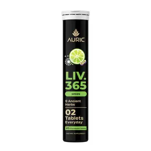 Auric Liv365 Liver Detox Supplement 20 Tablets | Lemon Flavour Advanced Herbal Formula for Liver Health, Detox & Cleansing