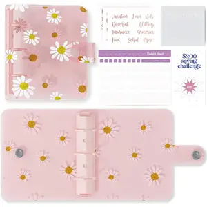 Mini Binder with  Envelopes - Cute Daisy  A8 Wallet,  Organizer, 3 Ring Clear Budgeting Planner for  Savings