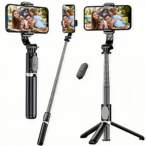 40" Selfie Stick Tripod with Wireless Remote – 360° Rotating Expandable Phone