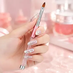 Professional Nail Art Brush Set: Gel Brush Pens, Non-Drip Fine Tips, Comfort Grip for Acrylic Powder, Glitter & Gems. Includes Storage Box for DIY & Salon Use.