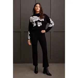 Pull on Ankle Pants [Black-1545O]
