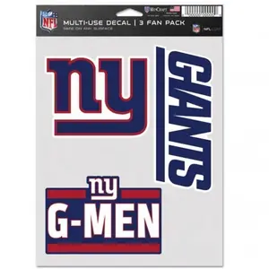 Wincraft 9416607769 NFL New York Giants Decal Multi Use Fan - Pack of 3