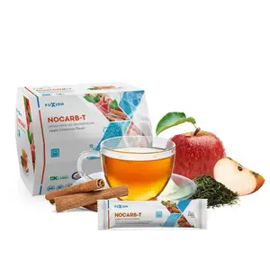NOCARB-T Fuxion Herbal Tea with Soluble Fibers from Yacon Acacia Chicory Apple Pectin Verbena Cinnamon Green Tea Chromium for Carb Reduction and Blood Sugar Balance 28 Sachets Snack