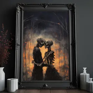 Occult Art Print, Horror Art, Eternal Love Printing, Creepy Goth Wall Art, Burning Love, Dark Home Decor, Room Decor