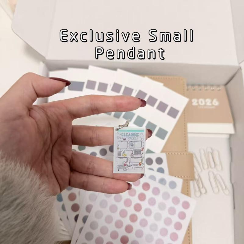 Latest Version 2026 Full-Year Planning Toolkit, 104 Pages Life Area Simple Planner, Personal Schedule Memo Gift, Large Capacity Gift Box with Paperclips, Stickers, Calendar, 104 Pages Planner