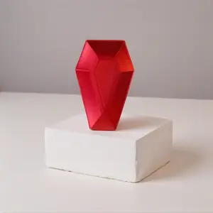 Coffin Ring Tray - Red Plastic Storage Container for Jewelry and Accessories 5x3x1.5 Inches Unique Design Ideal for Rings Earrings and Small Accessories