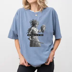 ChicCotton Bow Down To No Man Comfort Colors Shirt, Feminine Energy T-shirt, Feminist Graphic Tee, Girls Will Be Girls Clothing, Women Empowerment Tee