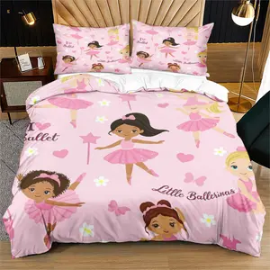 Dancing Girl Print Bedding Set, Soft Microfiber Bed Linen, Twin/Full/Queen/King Size, Shrinkage-Resistant & Colorfast, Easy to Maintain All-Season Decor, Bedsheet Sets