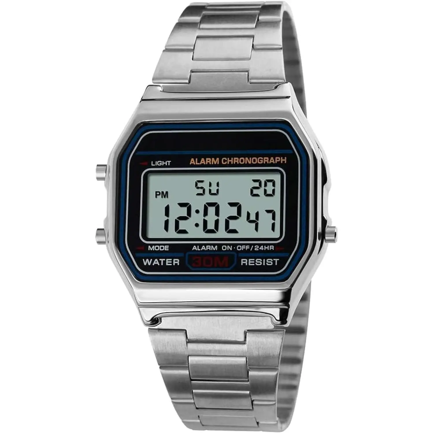 Digital Watch with Stainless Steel Band and LED Light Pre-Owned Wenger Normad Watch /Led / Analog Digital / 43mm  main image 2