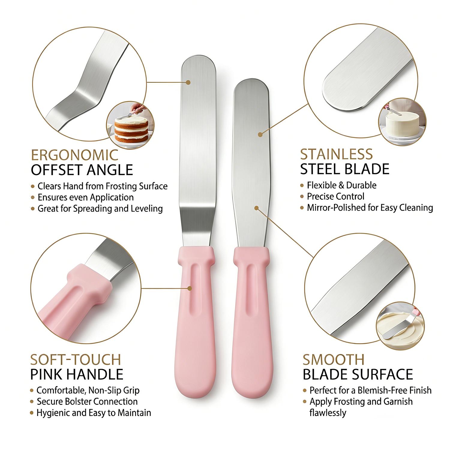 36 Pcs Cake Decorating Supplies Kit with Rotating Turntable Stand, 20 Piping Bags, 6 Icing Tips, 2 Spatulas, 3 Scrapers, Coupler & Ties - Baking Tools for Beginners & Pros, Cake Turntable Set for Frosting, Birthday Cakes