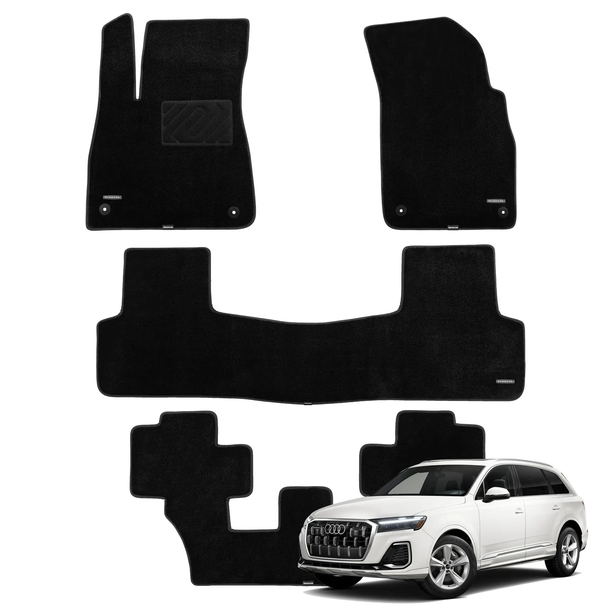 WENNEBIRD Superior Carpet Floor Mats for Audi Q7, 0.5-Inch Ultra-Thick, Noise-Reducing, All-Weather Waterproof Anti-Slip
