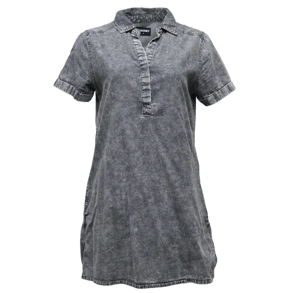 "Denali" Denim Chambray Dress Black