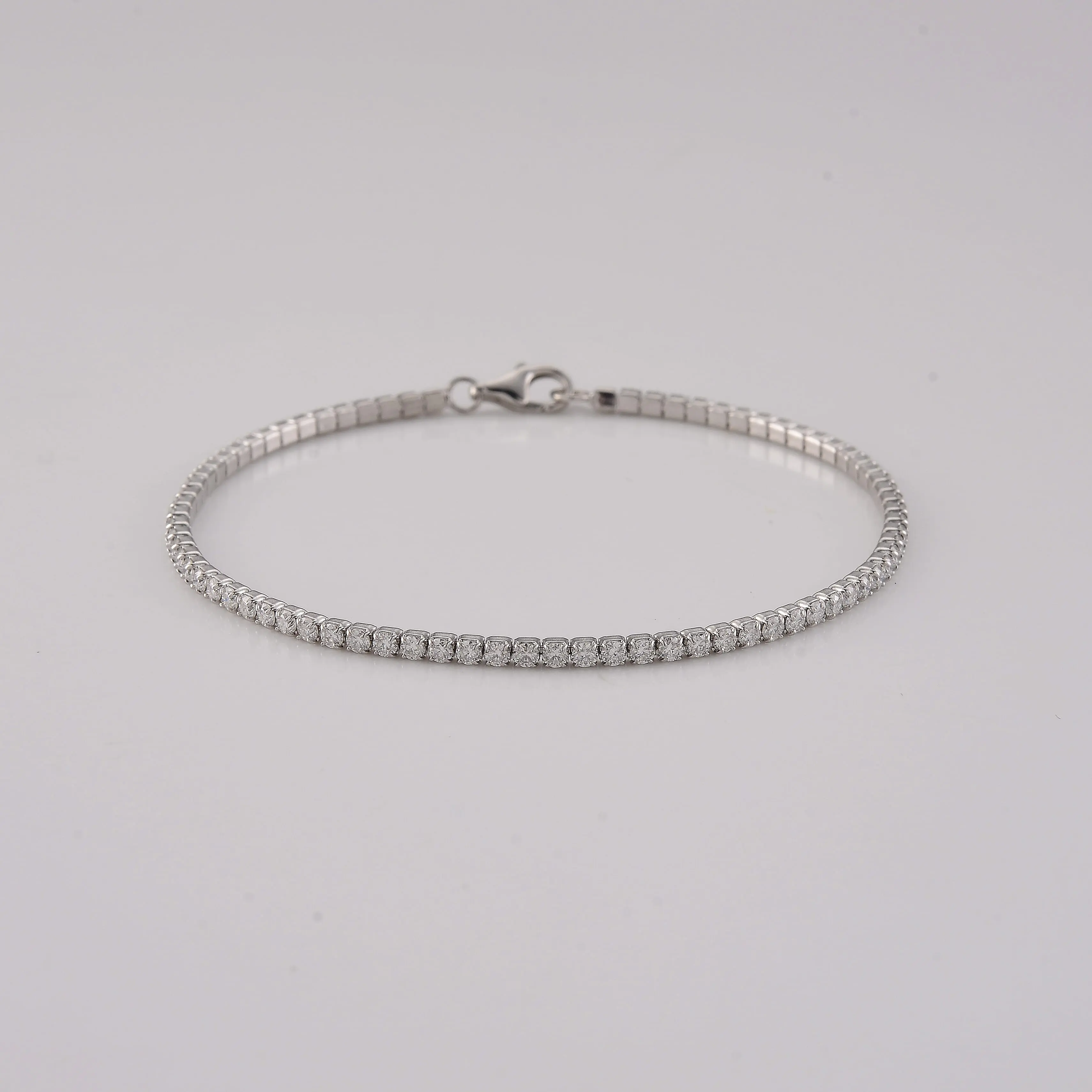 D'Joy Moissanite Tennis Bracelet in Rhodium Over Sterling Silver (6.50 In) 2.25 ctw