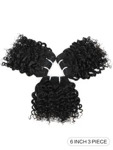 Human Hair Jerry Curly Hair Extension Natural Black Hair 3 Pieces/Pack 100Gram Human Hair Bundles For Black Women Hair Weft Extensions