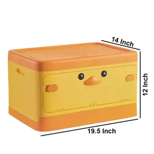 Animal DUCK Shape Kids Toy Organizer with Stackable Design and Open Lid – Versatile Storage Solution for Toys, Clothes, Snacks, and Books