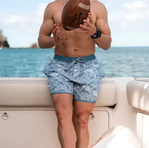 Blue Camo Swim Trunks - Burlebo