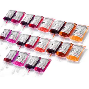 20 Pack Halloween Decorations Blood Bag for Drink, 11.5 FL Oz Reusable Cups Containers, Live Blood of Theme Parties, Halloween/Vampire/Hospital Theme Party Favors, Nurse Graduation Party Props