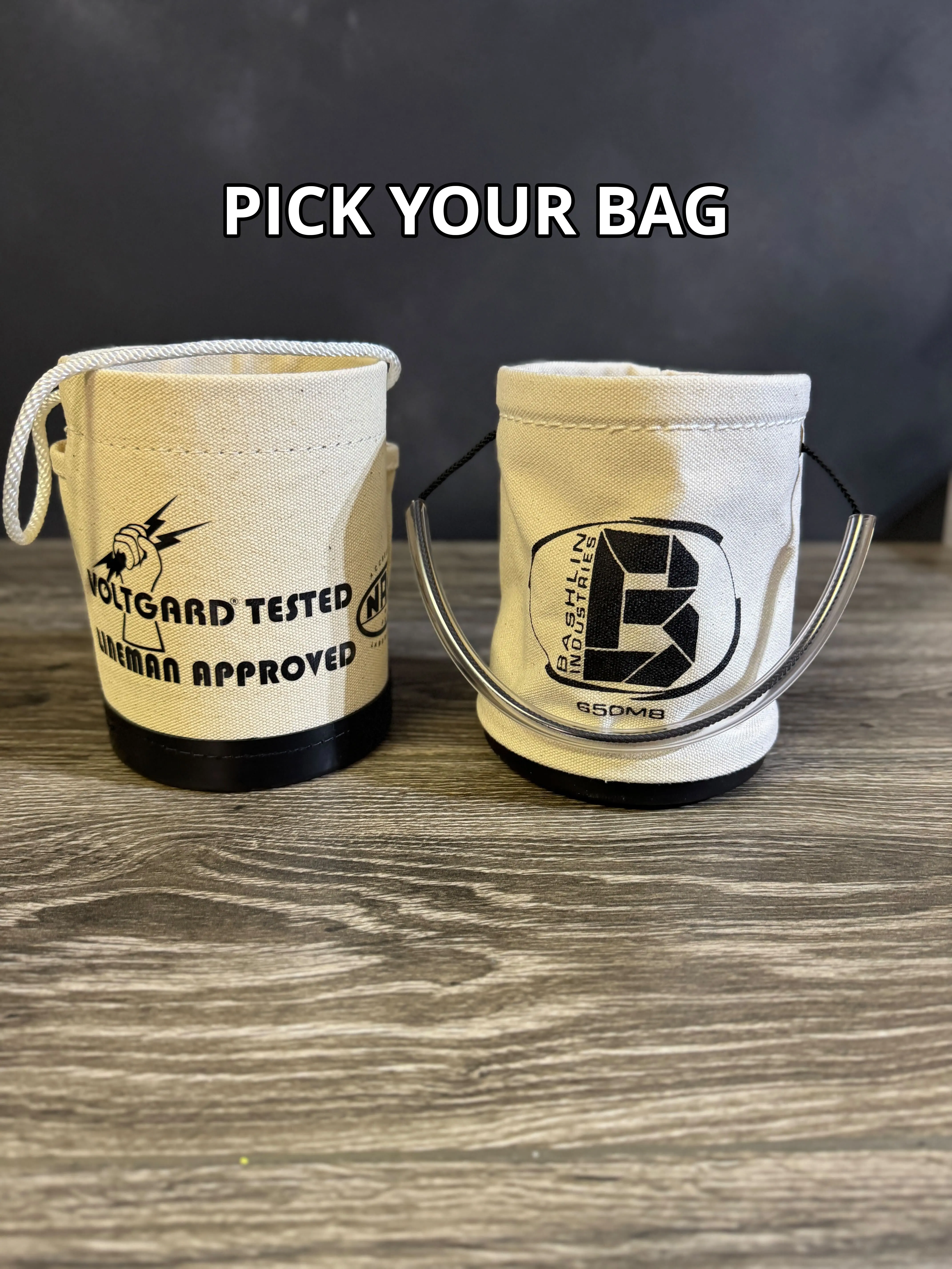 Mini Canvas Lineman Bucket Bag – Bashlin OR VoltGard