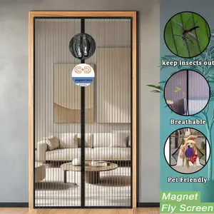 Magnetic Mesh Curtain Suitable for Summer Mosquito Protection, Magnetic Screen Door with Automatic Closing System, Sliding Panel Door Barrier for Bedrooms, Kitchens, Balconies, Ventilation Barrier for Insect Proof Home Decor