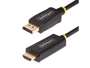 Startech 10FDPHDMI4K60HD 10 ft. DisplayPort to HDMI Adapter Cable, 4K 60Hz with HDR, DP to HDMI 2.0b, Active Video Converter, DisplayPort Desktop to HDMI Monitor - Black