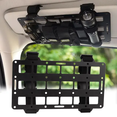 Aluminum Alloy MOLLE Visor Organizer - 1 Pack, 12x6.89 in Rigid Panel Tactical Gear, Car Interior Kit with Car Organization Supplies, High Temp Resistant Vehicle Holder, Father's Day Gift