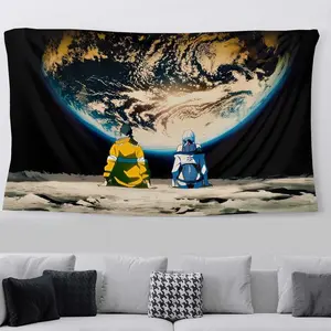 Cyberpunk Edgerunners Lucy and David Flag Banner 3x5ft Tapestry Art Wall Decor Bedroom Dorm Room College Man Cave Game Gifts Decoration Cotton Linen Decorative