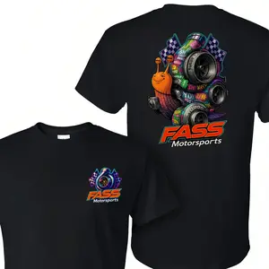 [100% Cotton] FSD Racing Turbo Snail Graphic T-Shirt, Bold Colorful Back Print Automotive Streetwear Tee, Fun Performance Inspired Shirt for Men,shirt men,shirts for men graphic tees