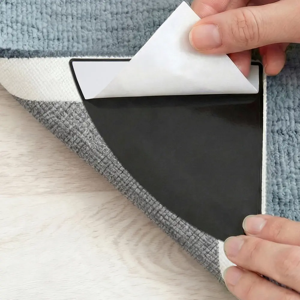 GORILLA GRIP Extra Wide Dual Sided Rug Gripper Pads, Holds Carpet in Place on Hardwood Floors and Tile, Removable Reusable Sticky Corner Grippers, Universal Fit Floor Pad for Under Area Rugs