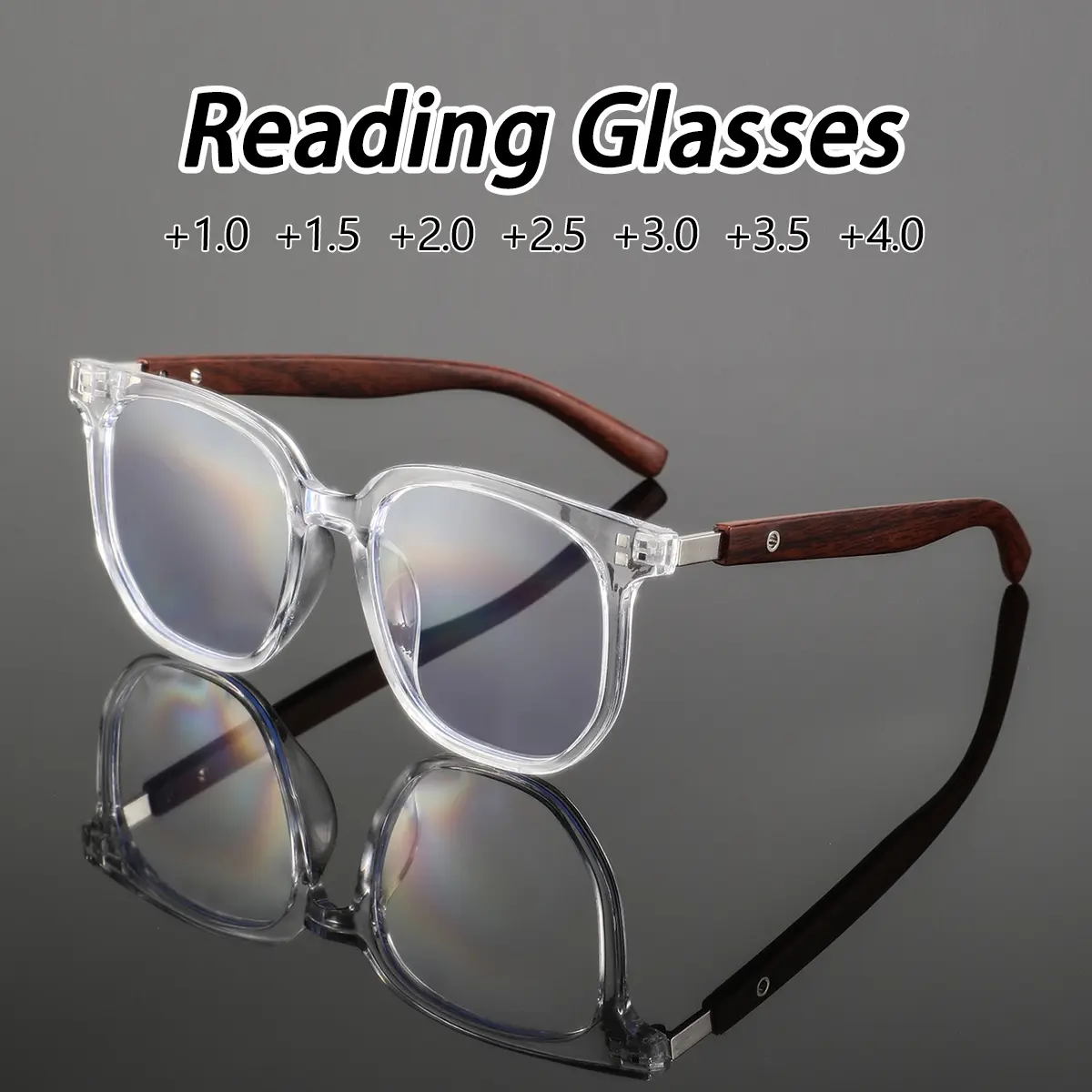 Men's Plastic Square Reading Eyeglasses, Vintage Japanese Style, Simple Fashion, Suitable for Daily Use, Old Readers Eyewear