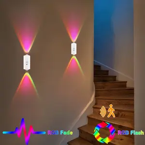 Smart LED Night Light with Motion & Light Sensors, RGB Wall Spotlight, USB Rechargeable, Magnetic Design for Bedroom, Game Room, Stairs