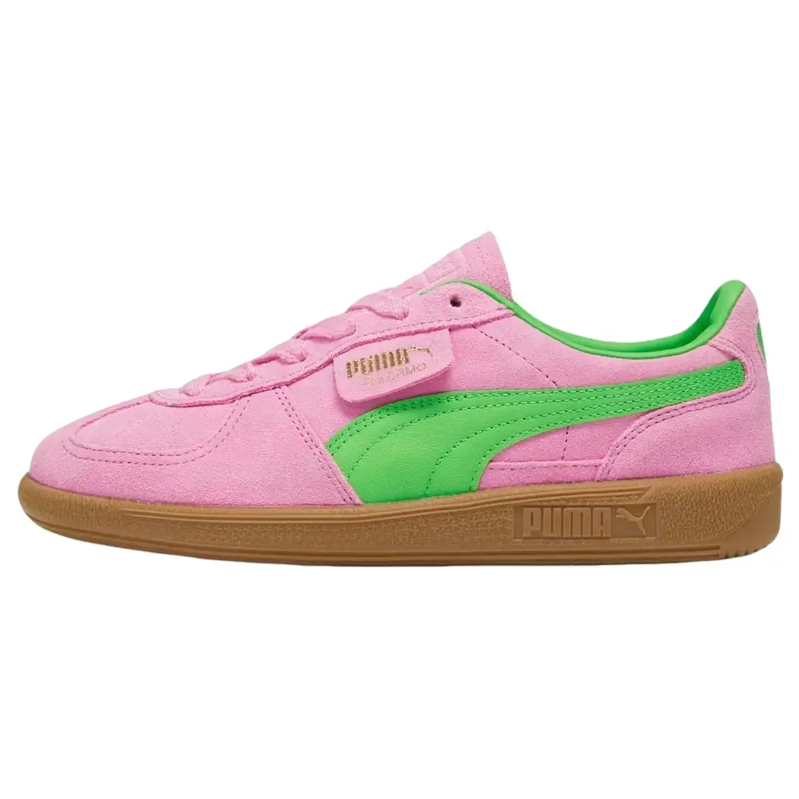 Women's Puma Palermo 'Pink Delight Green' Rubber Sports Sneaker - Sporty Chic, Vibrant Athletic Footwear for Football Fashion, Modern Outdoor Activities