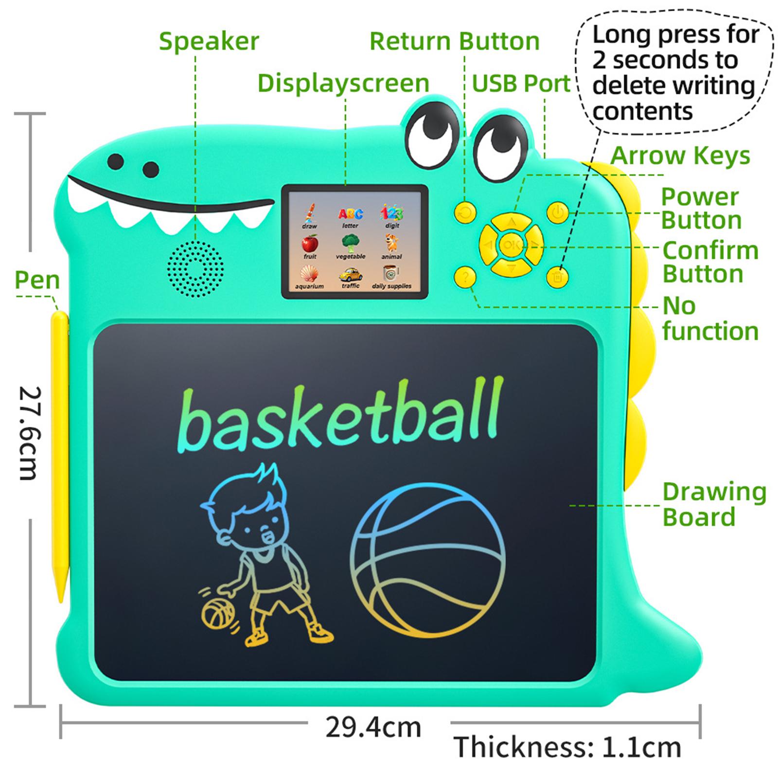 16-inch multifunctional early childhood learning machine, LCD tablet with learning machine, dual-screen learning board with 9 learning themes for autistic children's toys, suitable for boys and girls' birthday party Christmas gifts. kid Writing