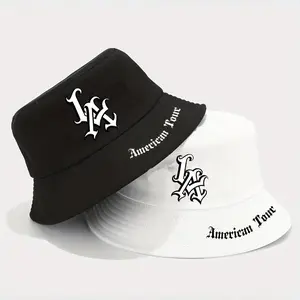 La Letter Design Fisherman Hat, Fashion Matching Hat, Street Fashion Sport Sun Hat, Lightweight Sun Hat, Wide Brim, Foldable, Valentine's Day and Anniversary Gift