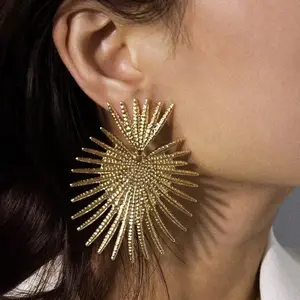 [Free Shipping] LikeMyChoice Retro Sunburst Gold-Plated Hoop Earrings - Double-Layer, 3D Look, Lightweight, Elegant Minimalist Jewelry for Women, Ideal for Date Night, Party, Perfect Gift & Mystery Jar Accessory for Minimalist Outfits