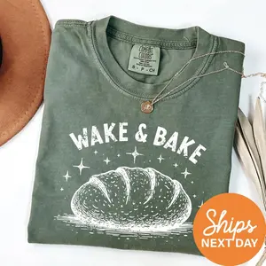 Comfort Colors Wake and Bake Shirt, Funny Sourdough Shirt, Bakers T-Shirt, Sourdough Starter Tee, Funny Bread Shirt, Gift for Her
