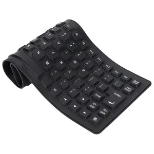 Foldable 85 Keys Silicone Keyboard Fully Sealed Waterproof Dustproof USB Wired Silent Soft Comfortable for PC Laptop Tablet