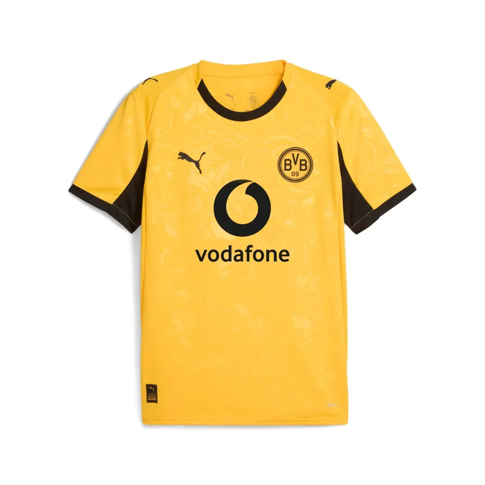 PUMA Mens Bvb Cup Crew Neck Short Sleeve Jersey Replica Casual - Yellow