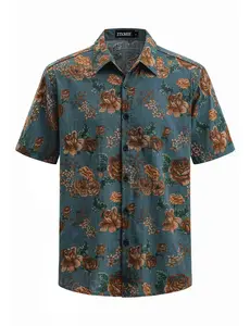 TIXMIE Mens Hawaiian Shirts Short Sleeve Casual Button Down Summer Shirts Floral Beach Vacation Tropical Shirts