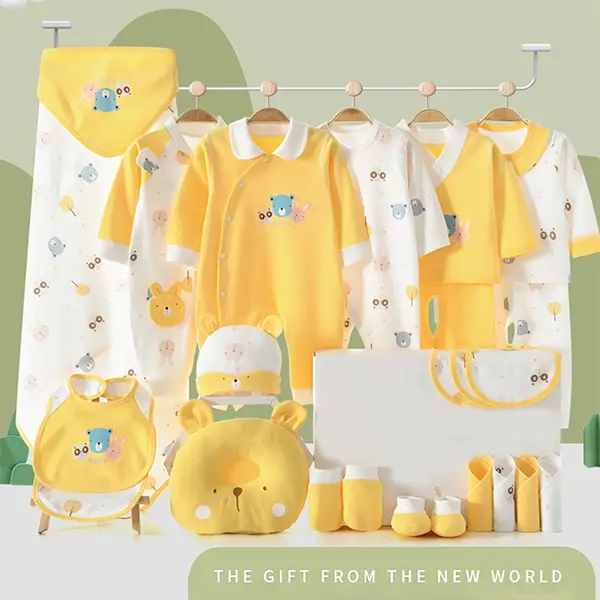 [27-Piece Value Set] Newborn Baby Essentials Clothes Bundle - Gender Neutral 100% Cotton Outfits for Boys & Girls (0-3M) - Regalo para Baby Shower